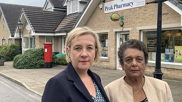 Lisa Smart MP and Shan Alexander outside the former Post Office