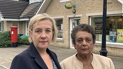 Lisa Smart MP and Cllr Shan Alexander at High Lane Post Office