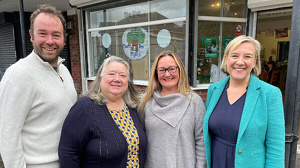 Mark, Angie, Rachel and Lisa outside the Cherry Tree Project.